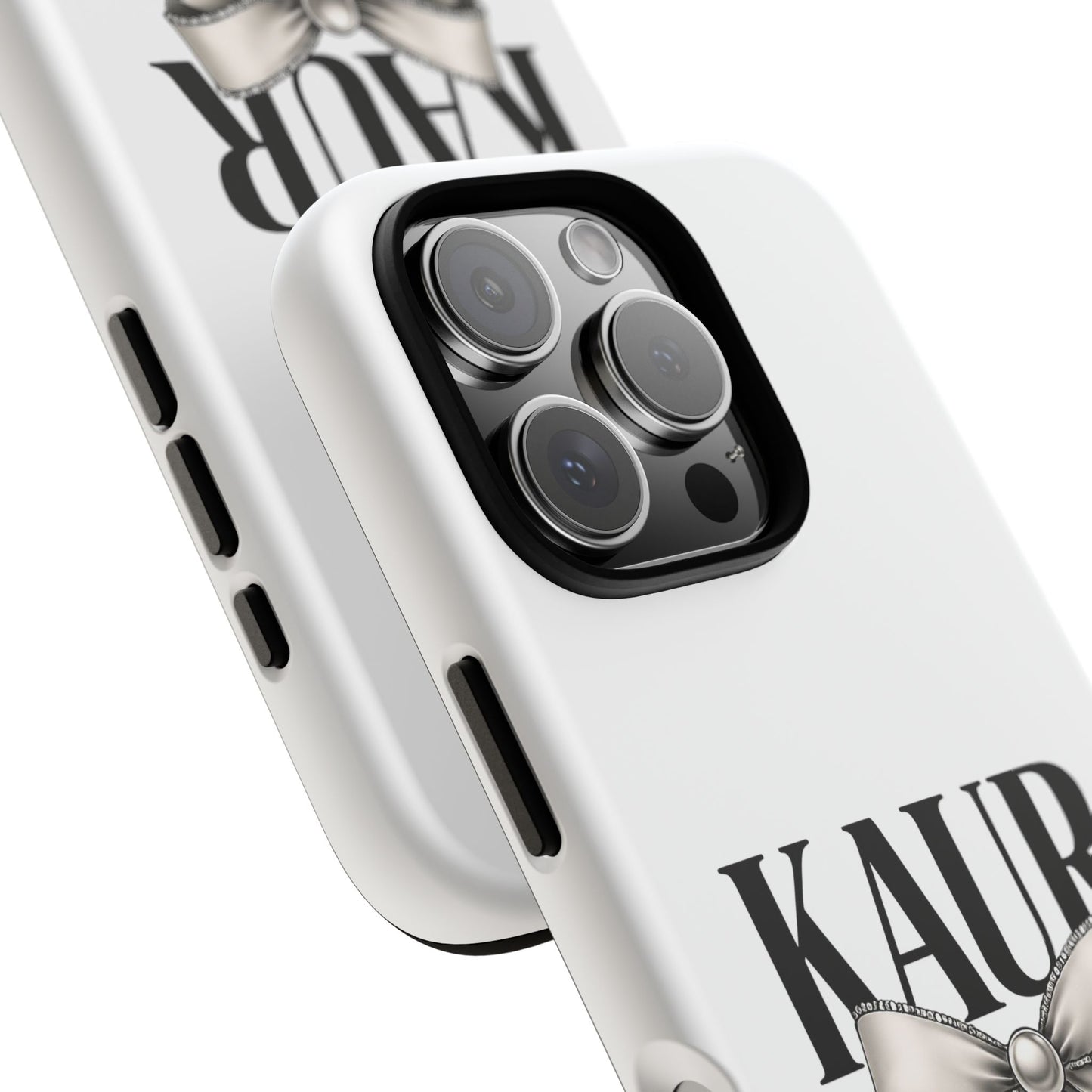 Stylish Phone Case with Bow Design, Personalized Gift, Trendy Mobile Accessory, Kaur Phone Cover, Unique Tech Gift