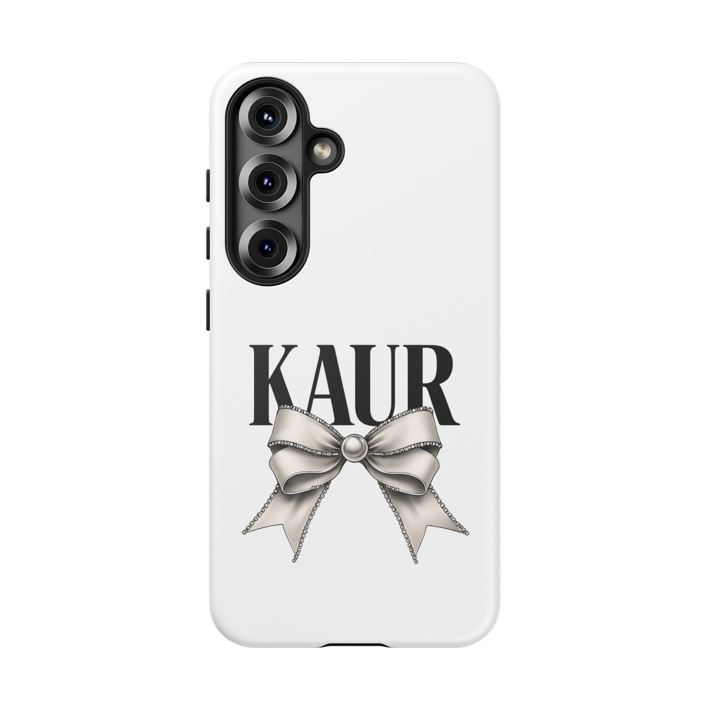 Stylish Phone Case with Bow Design, Personalized Gift, Trendy Mobile Accessory, Kaur Phone Cover, Unique Tech Gift