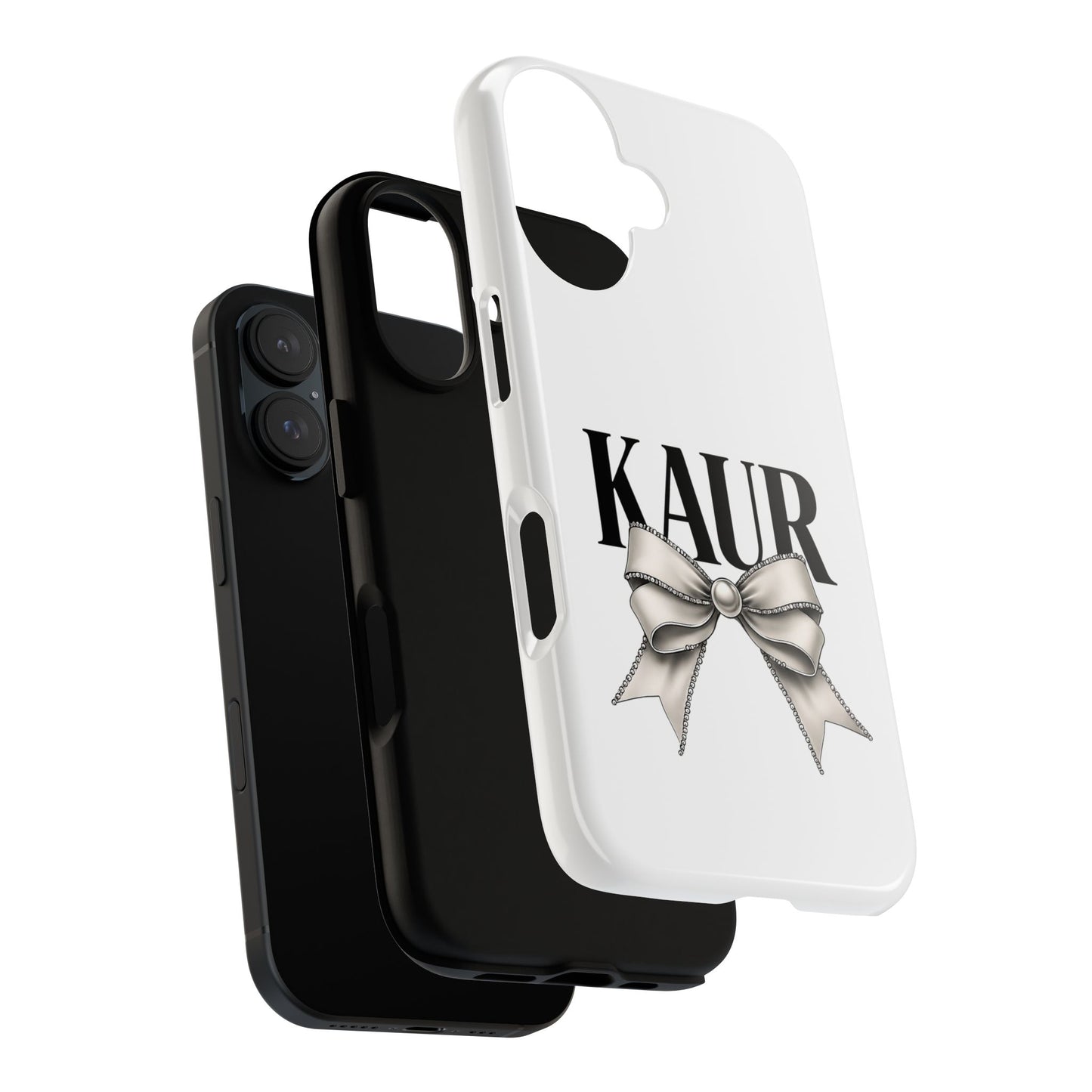 Stylish Phone Case with Bow Design, Personalized Gift, Trendy Mobile Accessory, Kaur Phone Cover, Unique Tech Gift