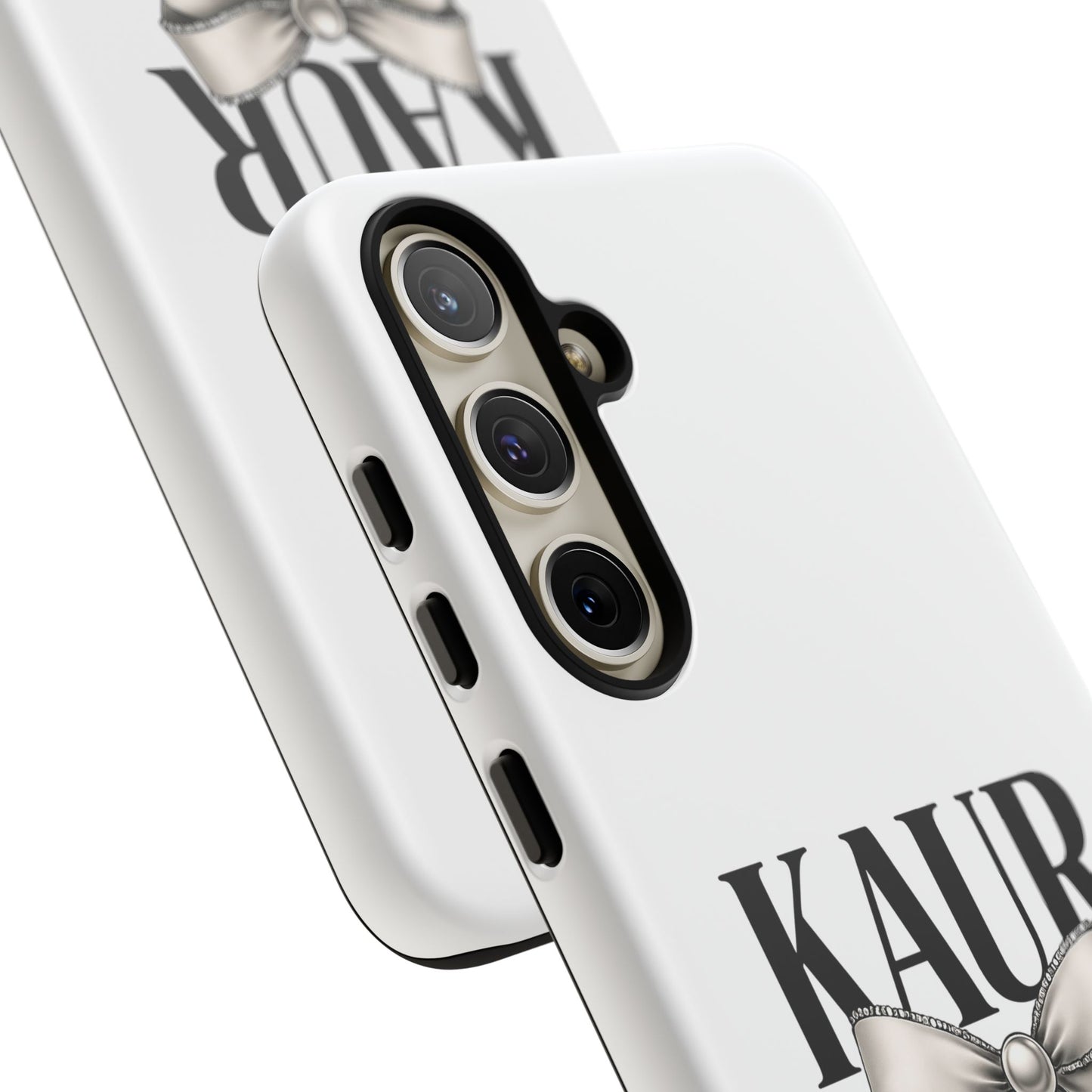 Stylish Phone Case with Bow Design, Personalized Gift, Trendy Mobile Accessory, Kaur Phone Cover, Unique Tech Gift