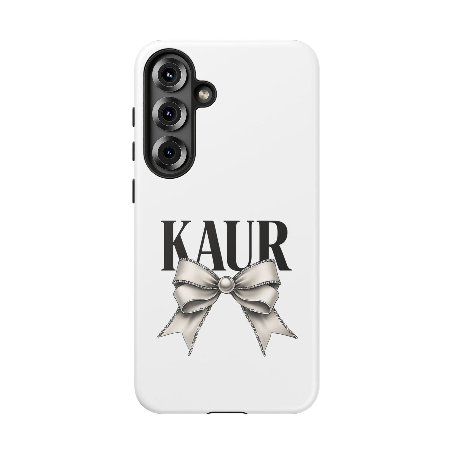 Stylish Phone Case with Bow Design, Personalized Gift, Trendy Mobile Accessory, Kaur Phone Cover, Unique Tech Gift