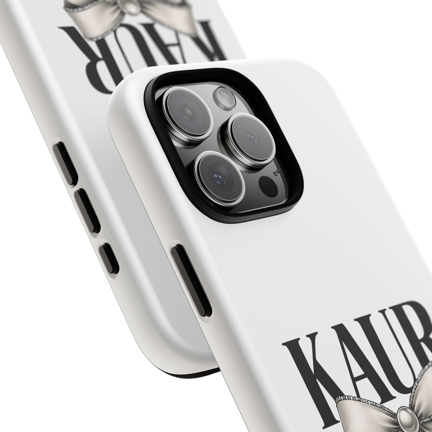 Stylish Phone Case with Bow Design, Personalized Gift, Trendy Mobile Accessory, Kaur Phone Cover, Unique Tech Gift