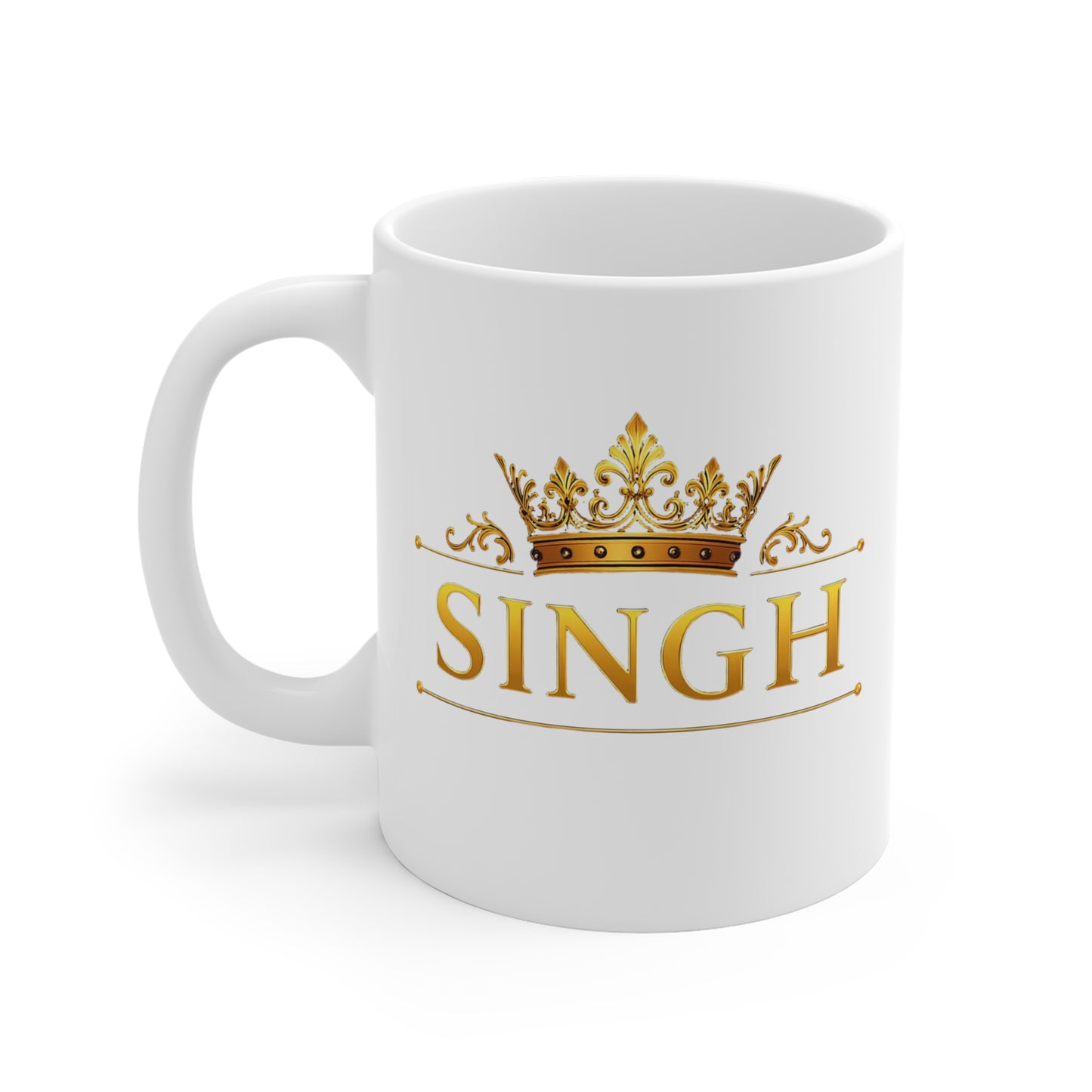 Royal Singh Crown Ceramic Mug - Perfect for Coffee Lovers, Personalized Gift, Tea Time, Family Celebrations, and Housewarming