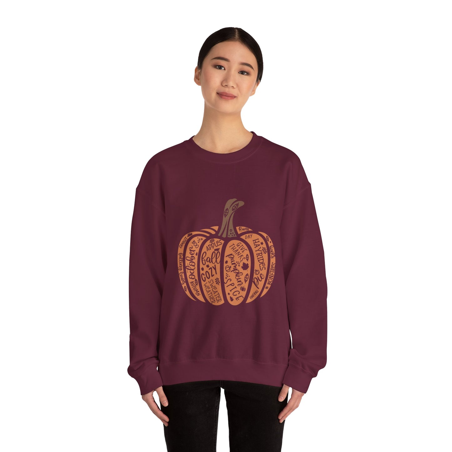 Fall Pumpkin Crewneck Sweatshirt, Cozy Autumn Apparel, Harvest Gift, Pumpkin Spice Lover, Thanksgiving Sweatshirt
