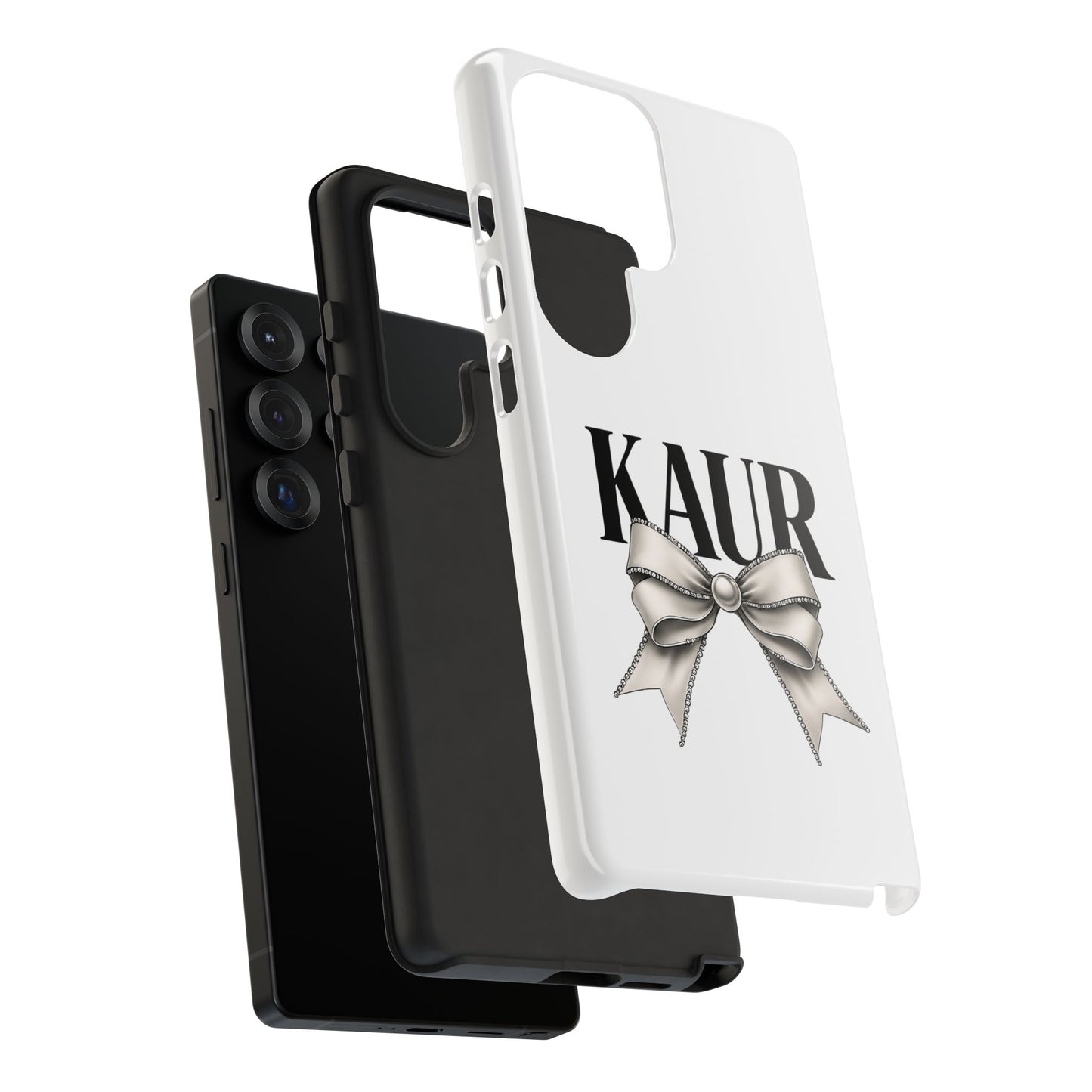 Stylish Phone Case with Bow Design, Personalized Gift, Trendy Mobile Accessory, Kaur Phone Cover, Unique Tech Gift