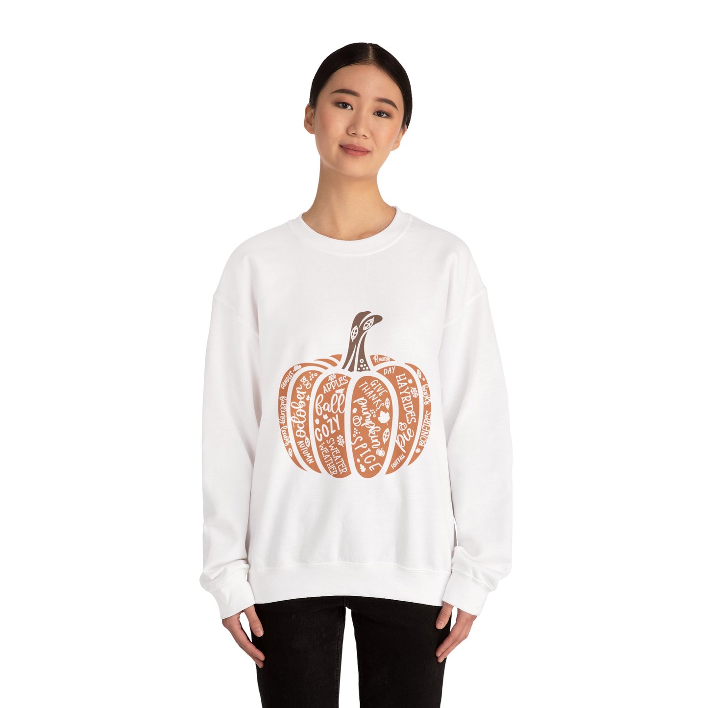 Fall Pumpkin Crewneck Sweatshirt, Cozy Autumn Apparel, Harvest Gift, Pumpkin Spice Lover, Thanksgiving Sweatshirt