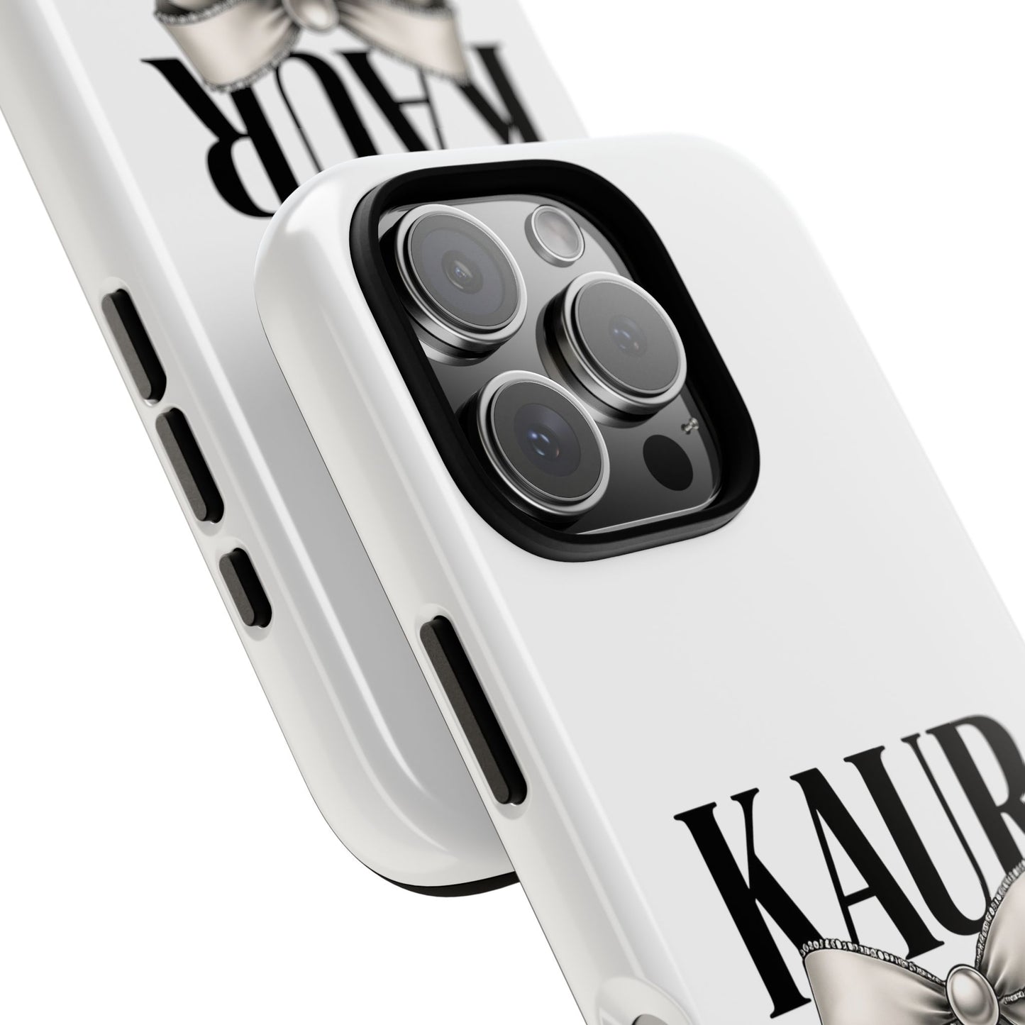 Stylish Phone Case with Bow Design, Personalized Gift, Trendy Mobile Accessory, Kaur Phone Cover, Unique Tech Gift