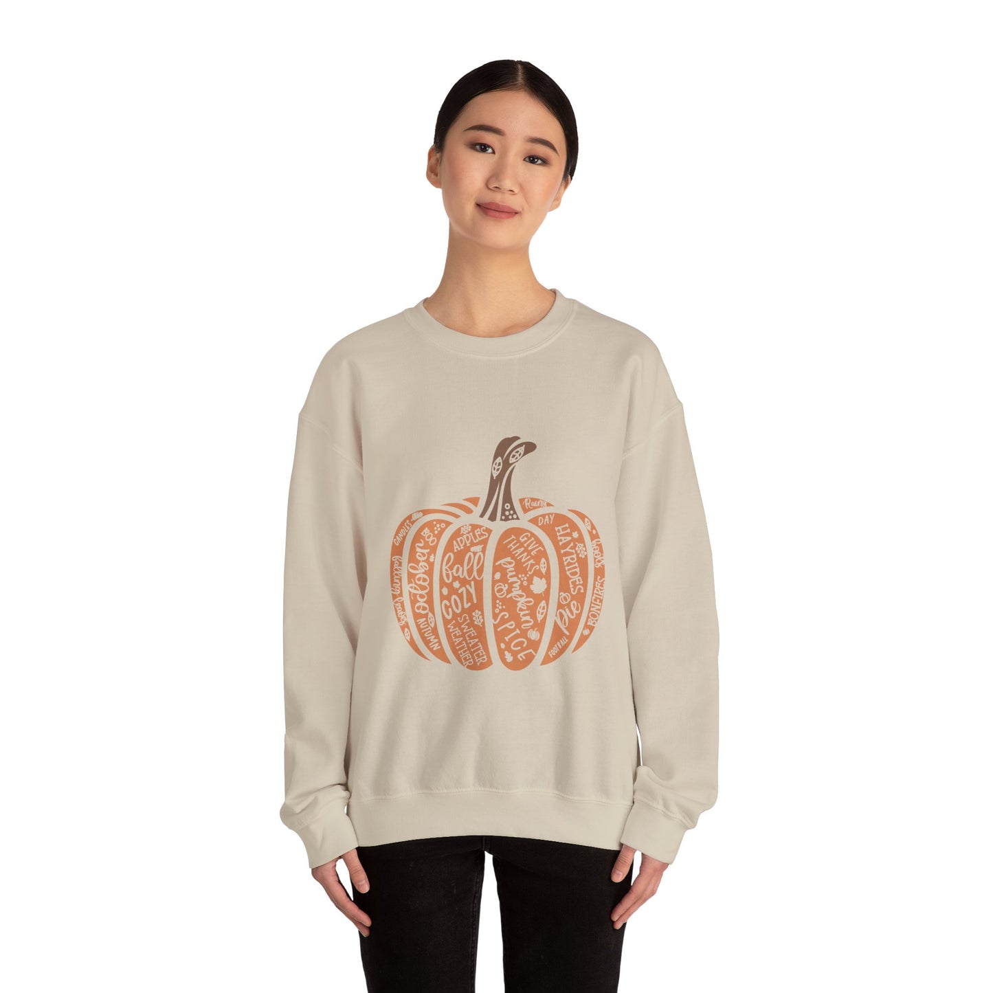 Fall Pumpkin Crewneck Sweatshirt, Cozy Autumn Apparel, Harvest Gift, Pumpkin Spice Lover, Thanksgiving Sweatshirt