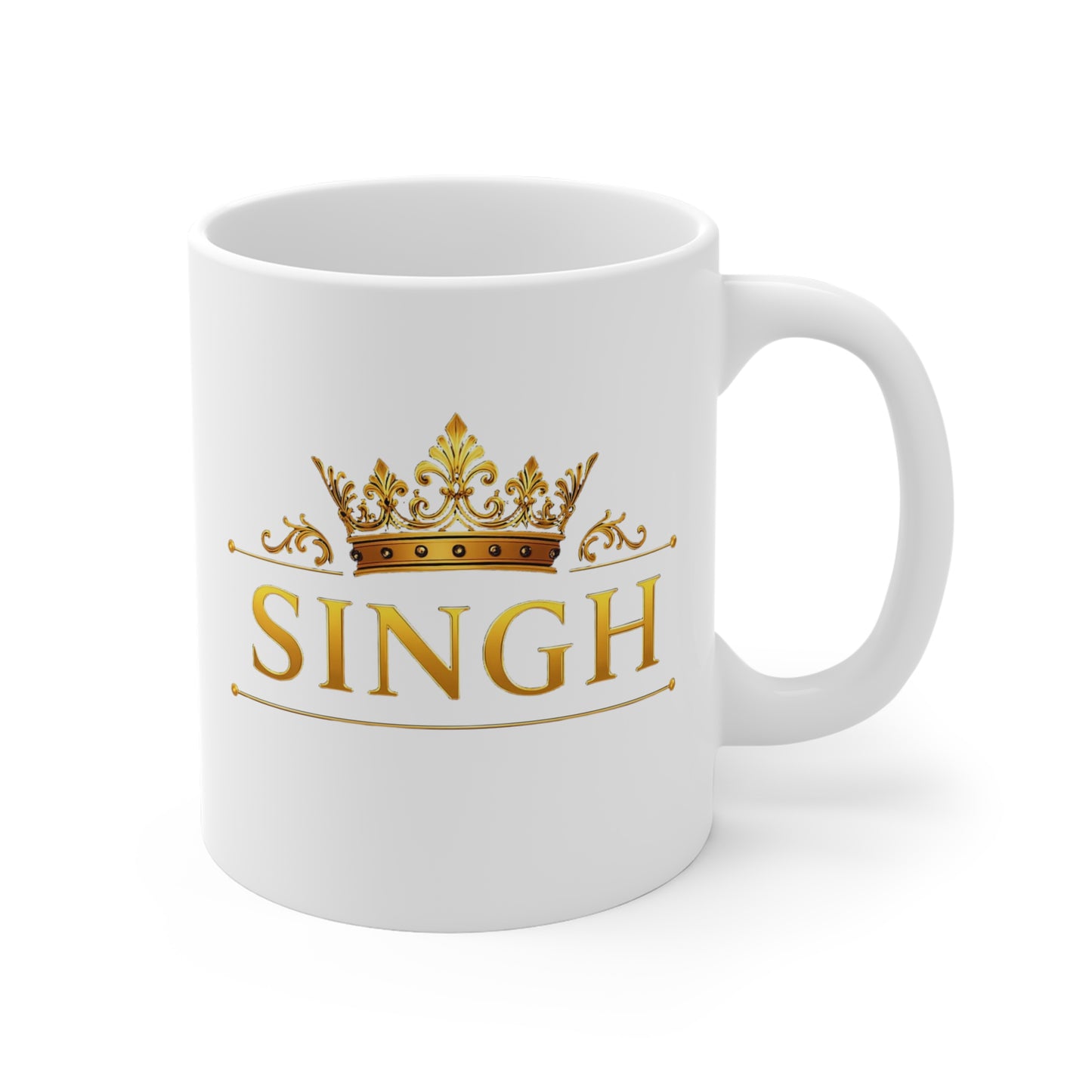 Royal Singh Crown Ceramic Mug - Perfect for Coffee Lovers, Personalized Gift, Tea Time, Family Celebrations, and Housewarming