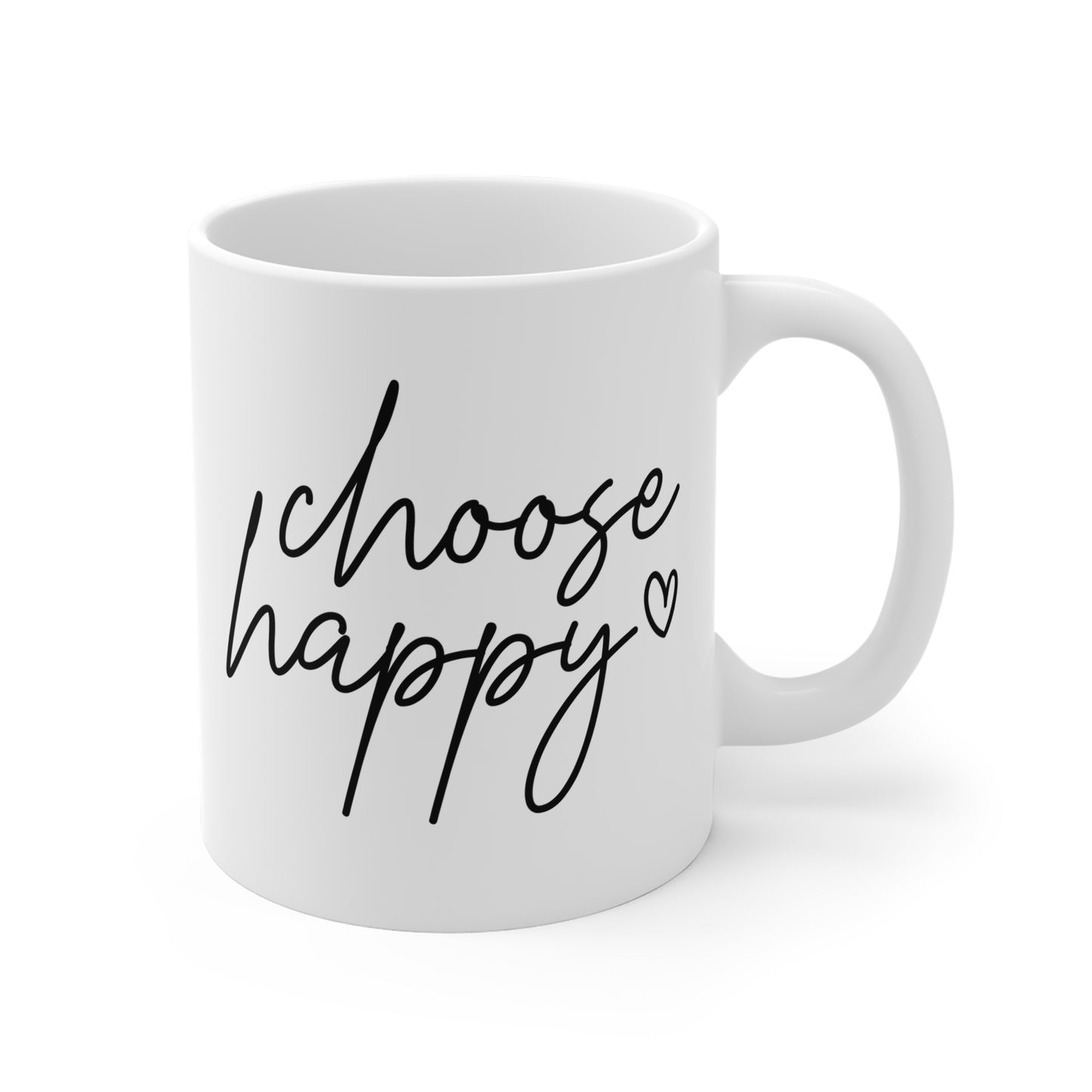 Choose Happy Ceramic Mug, Inspirational Coffee Cup, Motivational Drinkware, Gift for Friends, Positive Vibes Mug