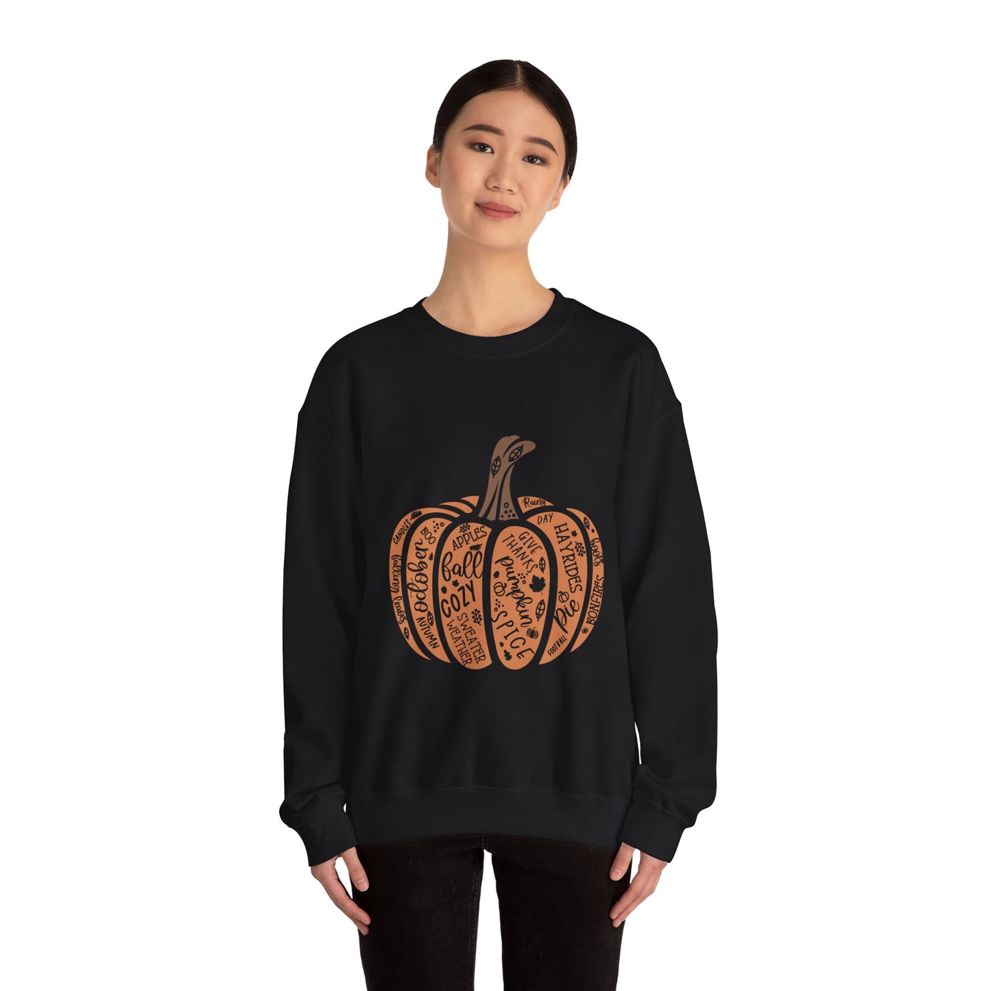 Fall Pumpkin Crewneck Sweatshirt, Cozy Autumn Apparel, Harvest Gift, Pumpkin Spice Lover, Thanksgiving Sweatshirt