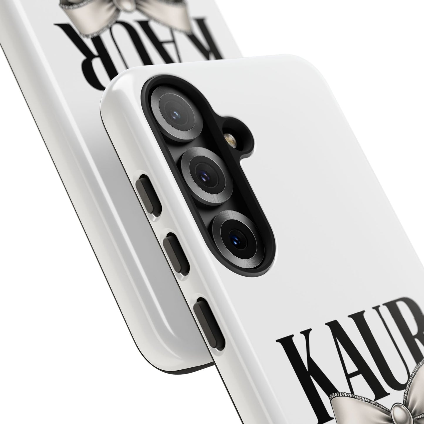 Stylish Phone Case with Bow Design, Personalized Gift, Trendy Mobile Accessory, Kaur Phone Cover, Unique Tech Gift