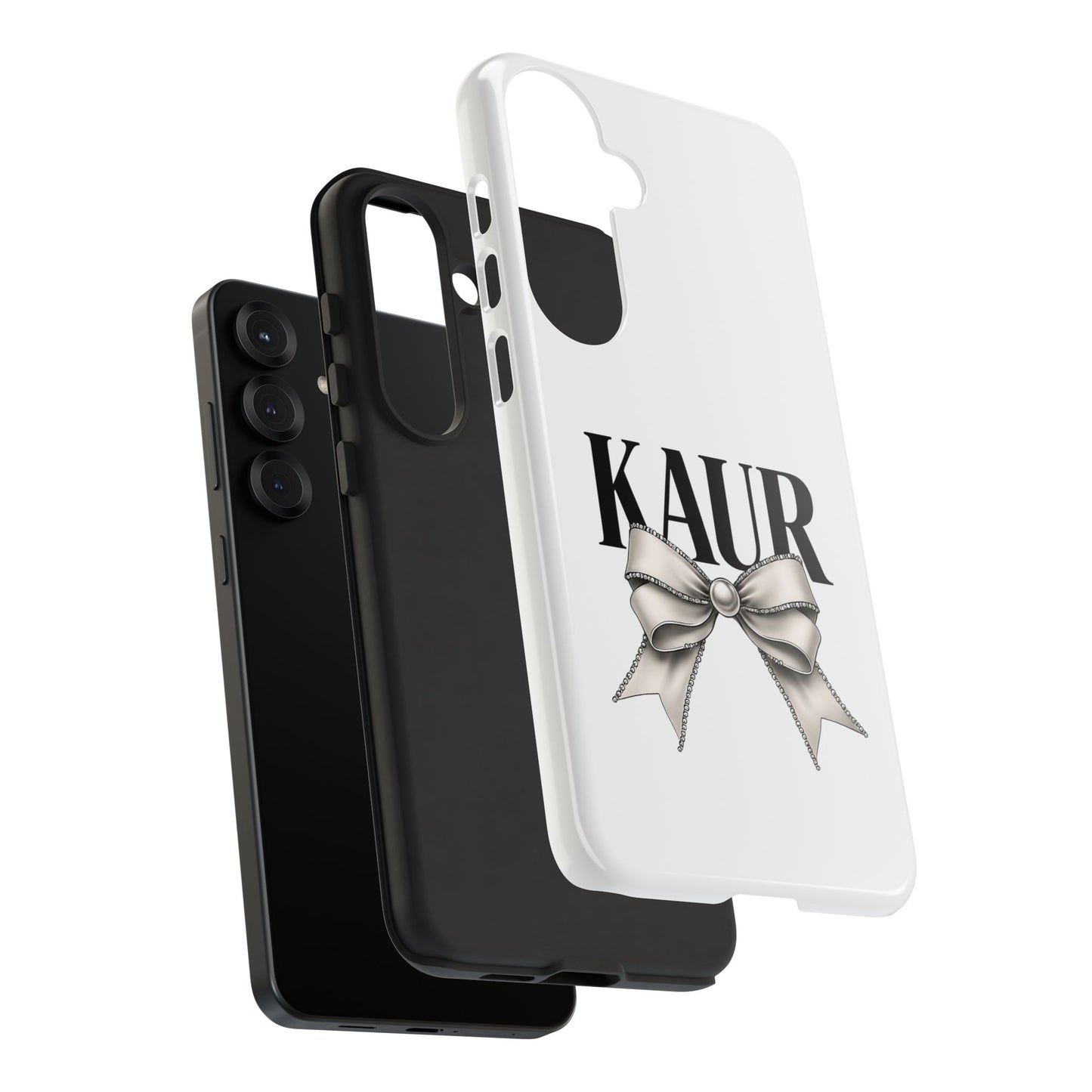 Stylish Phone Case with Bow Design, Personalized Gift, Trendy Mobile Accessory, Kaur Phone Cover, Unique Tech Gift