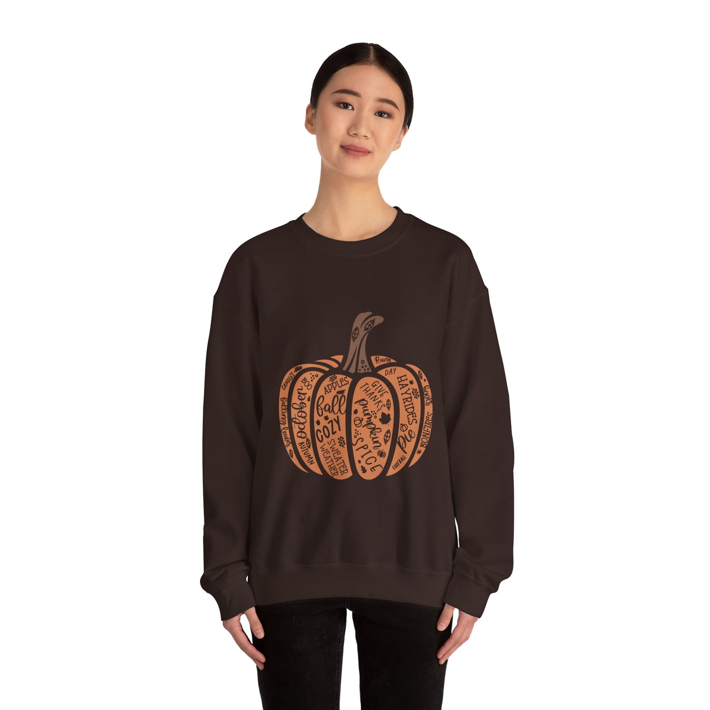 Fall Pumpkin Crewneck Sweatshirt, Cozy Autumn Apparel, Harvest Gift, Pumpkin Spice Lover, Thanksgiving Sweatshirt