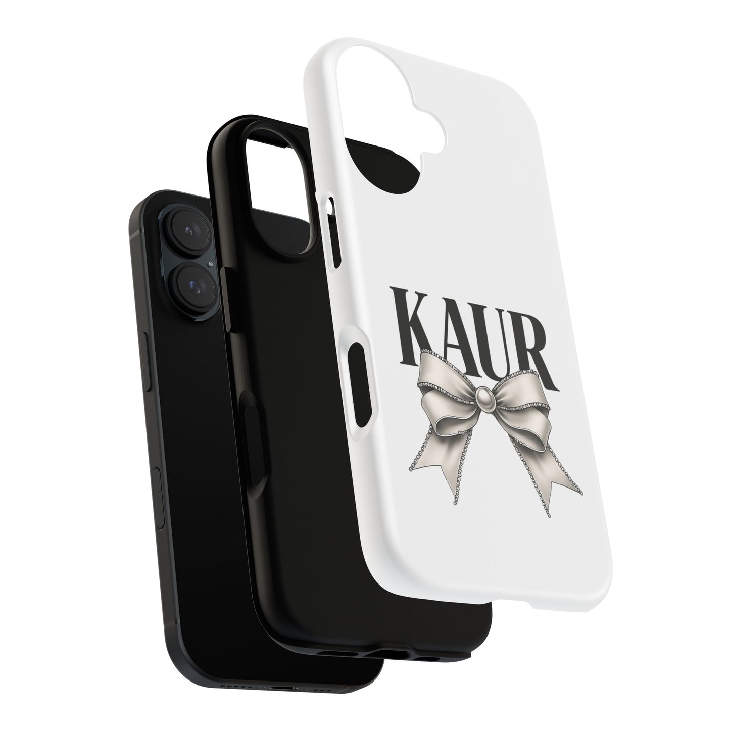 Stylish Phone Case with Bow Design, Personalized Gift, Trendy Mobile Accessory, Kaur Phone Cover, Unique Tech Gift