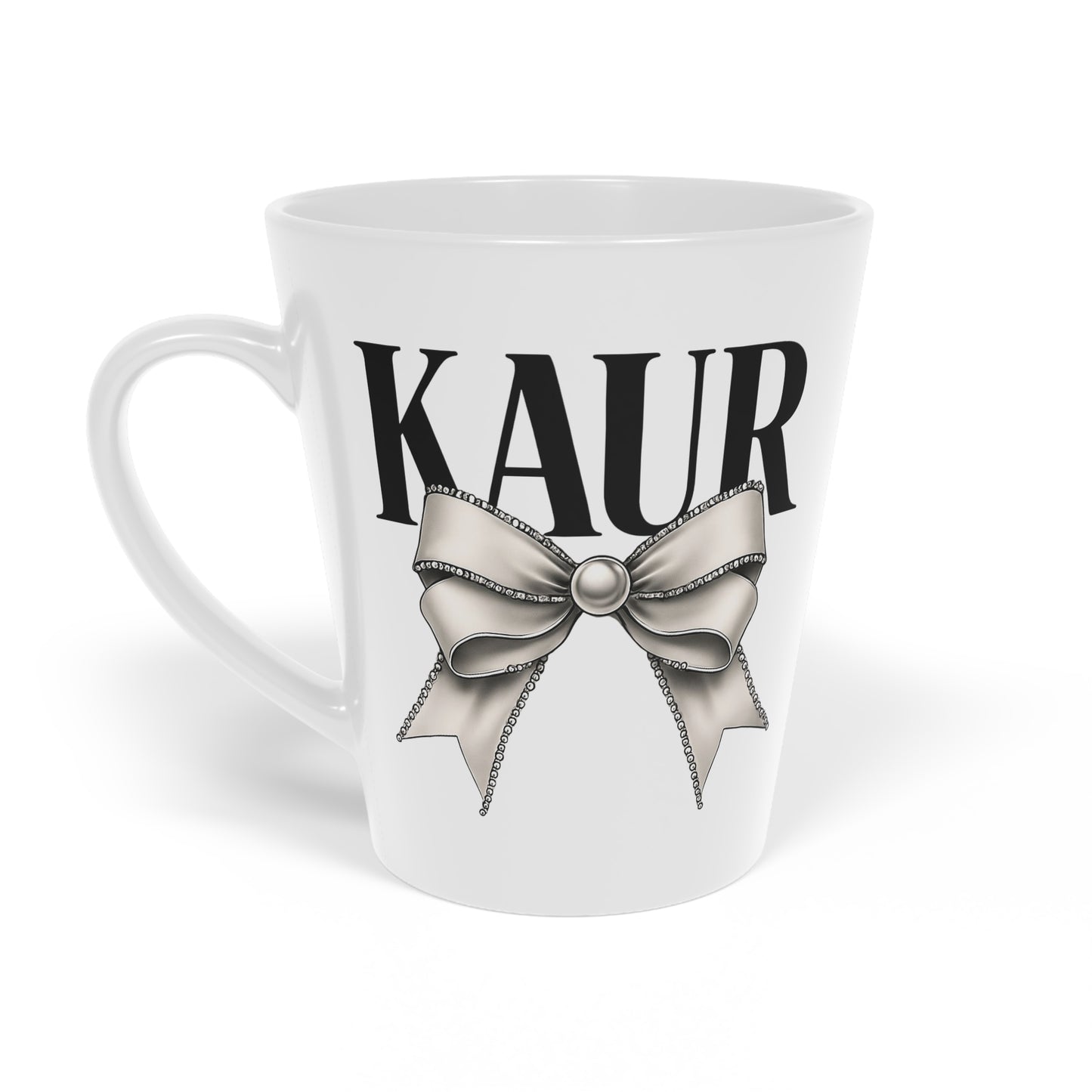 Stylish Kaur Latte Mug, 12oz - Perfect Gift for Coffee Lovers, Ideal for Birthdays, Holidays, Kitchen Decor, Personalized, Custom Print