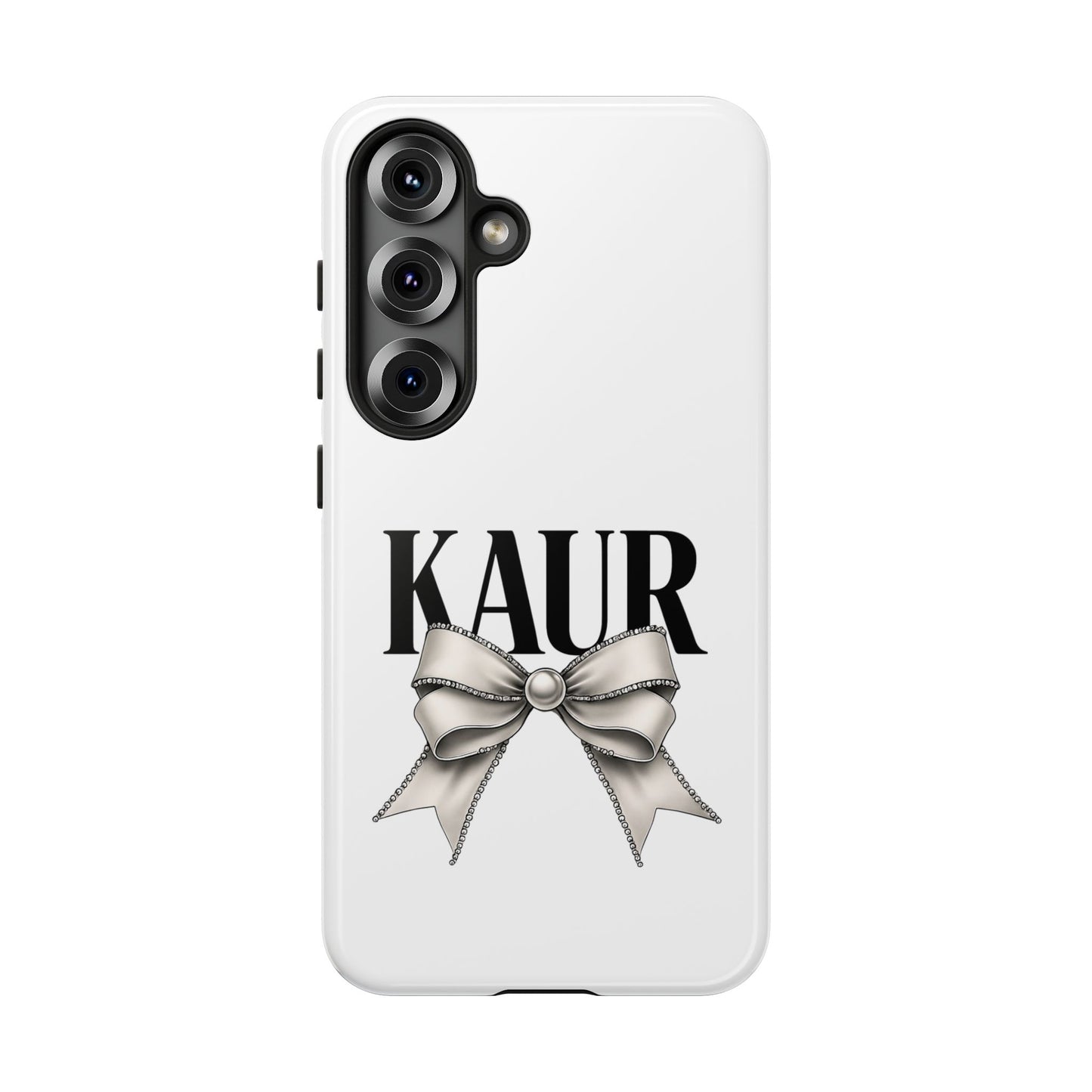Stylish Phone Case with Bow Design, Personalized Gift, Trendy Mobile Accessory, Kaur Phone Cover, Unique Tech Gift