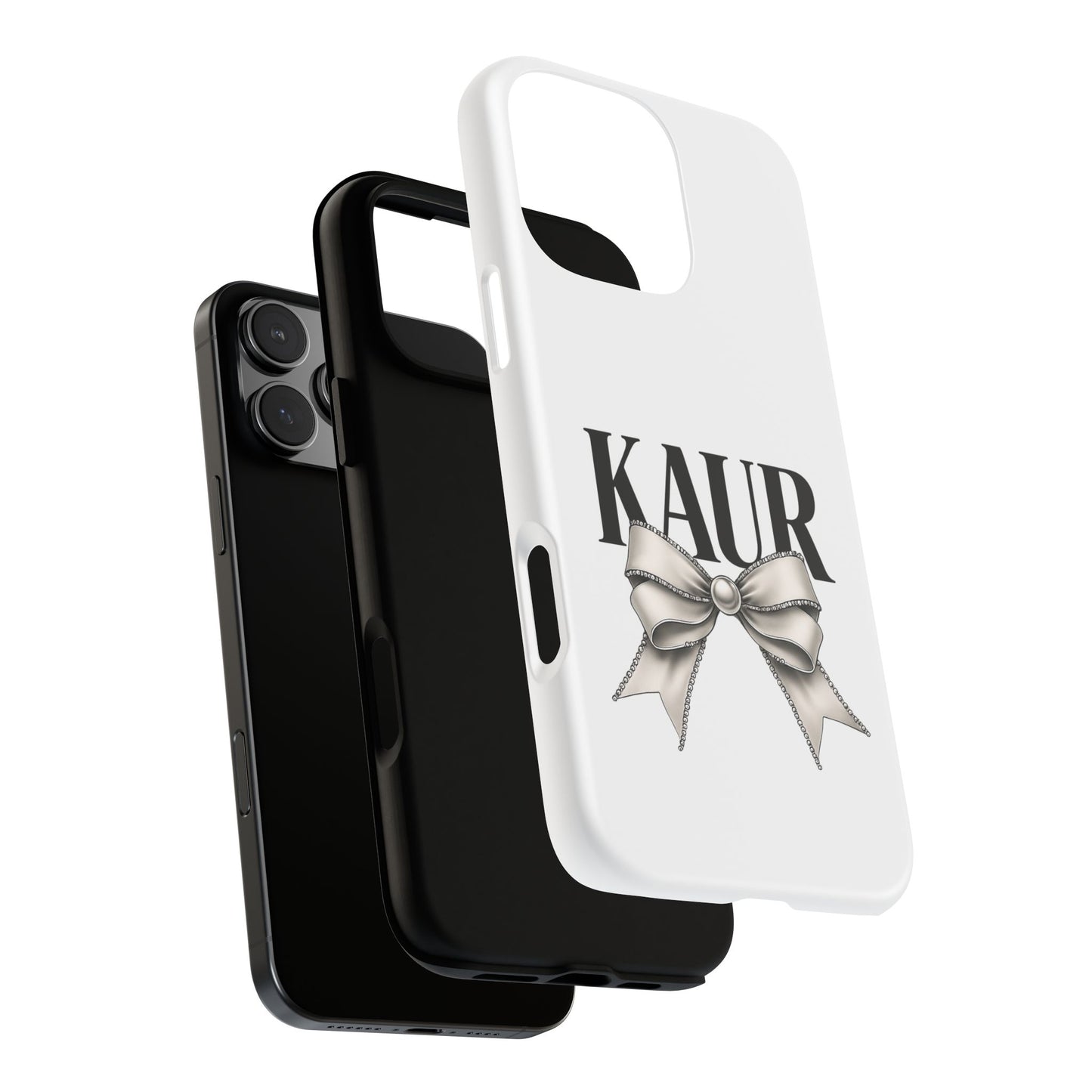 Stylish Phone Case with Bow Design, Personalized Gift, Trendy Mobile Accessory, Kaur Phone Cover, Unique Tech Gift