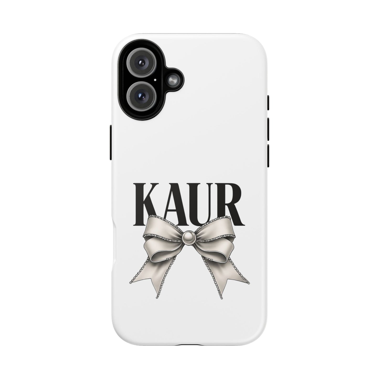 Stylish Phone Case with Bow Design, Personalized Gift, Trendy Mobile Accessory, Kaur Phone Cover, Unique Tech Gift